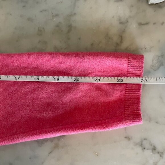 BODEN Pink Red Grosgrain Placket Button Cotton Long Sleeve Cardigan Swea… - Picture 14 of 15